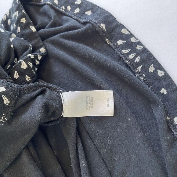 J. Jill Wearever Top Womens Size M Tall Black White Print Jersey - Picture 5 of 7